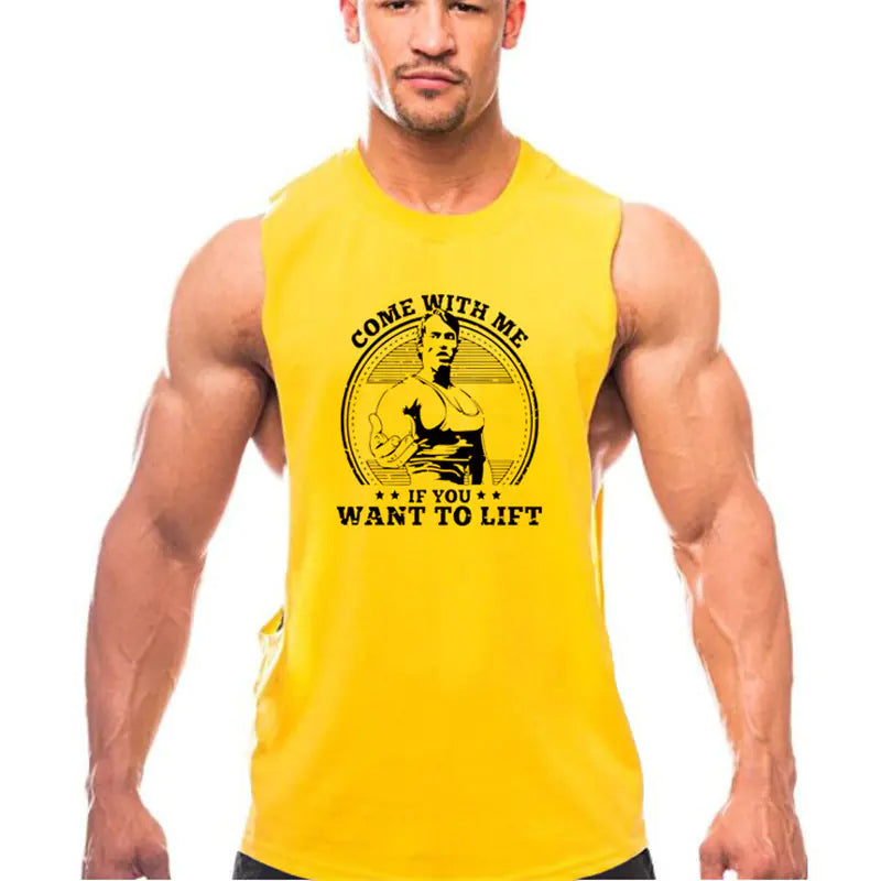Summer Gym Tank Top for Men - Cotton Fitness Shirt