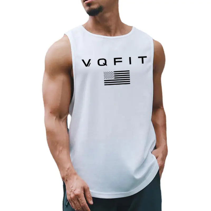 Men's Casual Cotton Vest for Gym and Exercise