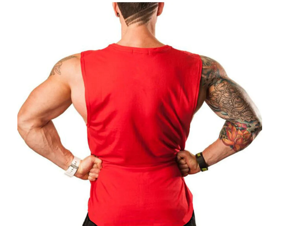 Men's Summer Cotton Sleeveless Gym Tank Top