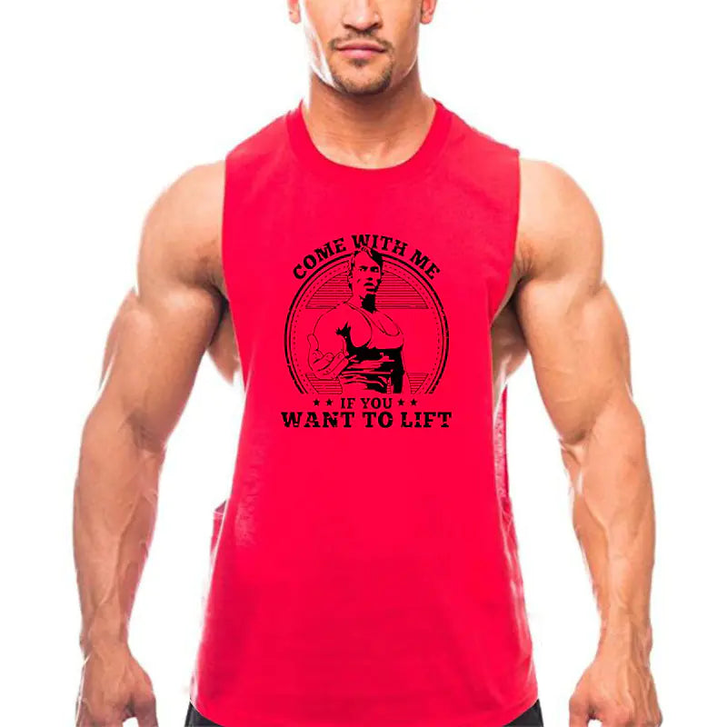 Summer Gym Tank Top for Men - Cotton Fitness Shirt