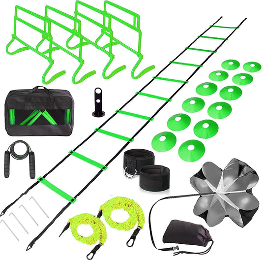 Kvittra Speed Agility Training Equipment Set Soccer Hurdles with Agility Ladder and Soccer Cones Equipment Set Agility Training kit for Football Soccer BasketballSpeed and Agility Training kit