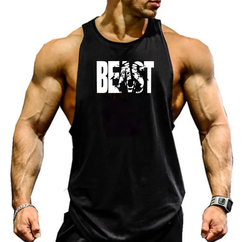 Men's Cotton Sleeveless Gym Tank Top - Breathable