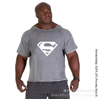 Men's Batman Print Gym Short Sleeve Shirt
