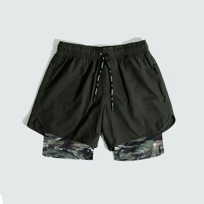 Double Layer Gym Pants with Loose Zip Pockets