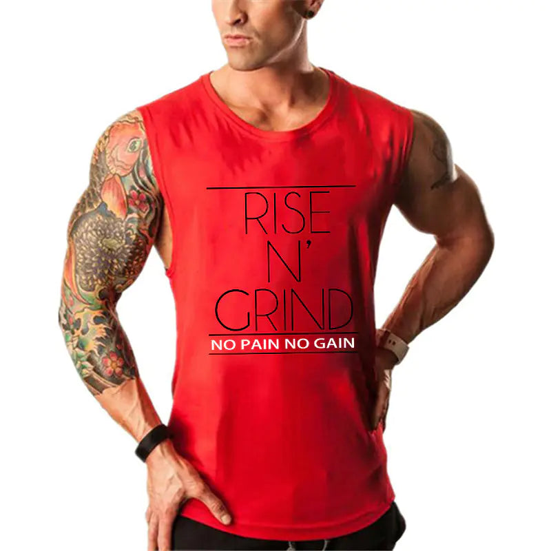 Men's Summer Cotton Sleeveless Gym Tank Top