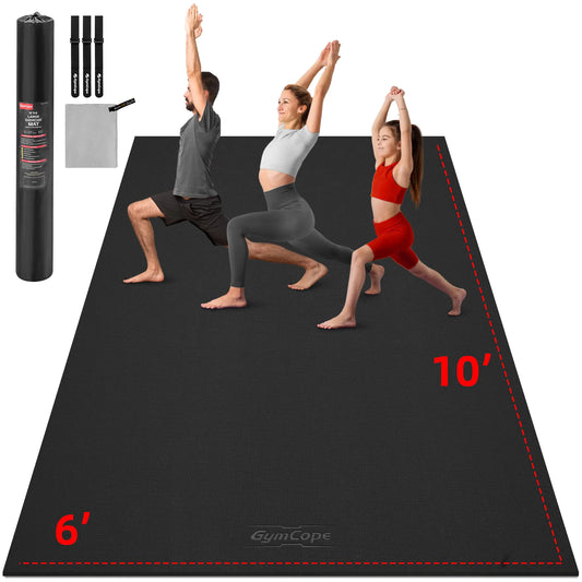 GymCope Extra Large Yoga Mat 10x6/9x6/8x6/7x5/6x4 (8MM) Wide Workout Mat for Women and Men Thick Yoga Mats Ideal for Home Yoga Pilates Fitness Exercise Gym Mat for Barefoot Use