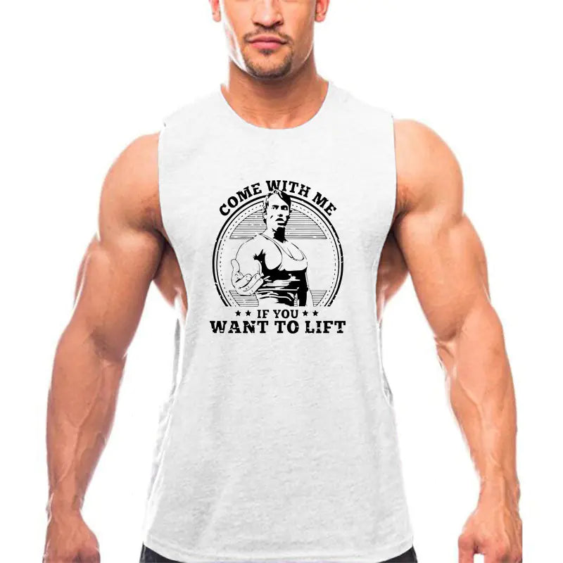 Summer Gym Tank Top for Men - Cotton Fitness Shirt