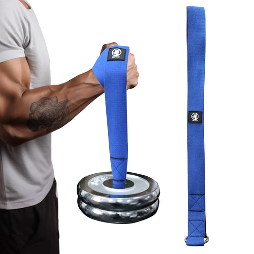 J Bryant Arm Wrestling Training Strap Belt Hand Grip- Ideal for Wrist Forearm and Biceps Workouts Multifunctional Home Gym Fitness Equipment Compatible with 1 inch and 2 inch Barbell Plates