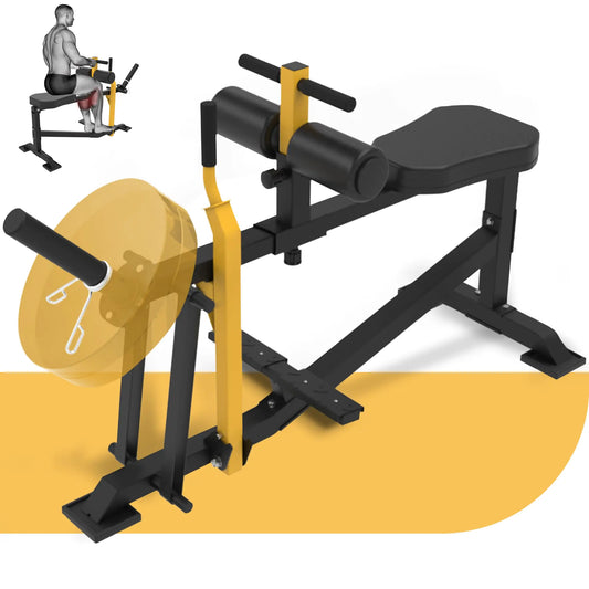 Calf Raise Machine Home Gym: Calf Machine Seated Calf Raise Machine Adjustable Calf Workout Machine Leg Raise Machines Exercise Equipment Plate Loaded Yellow